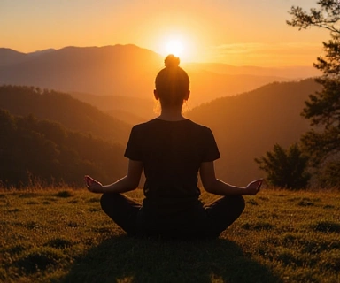 Person meditating peacefully
