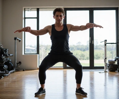 Person doing dynamic full body exercise