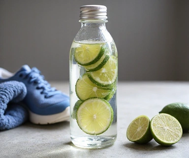 Water bottle with fresh fruit