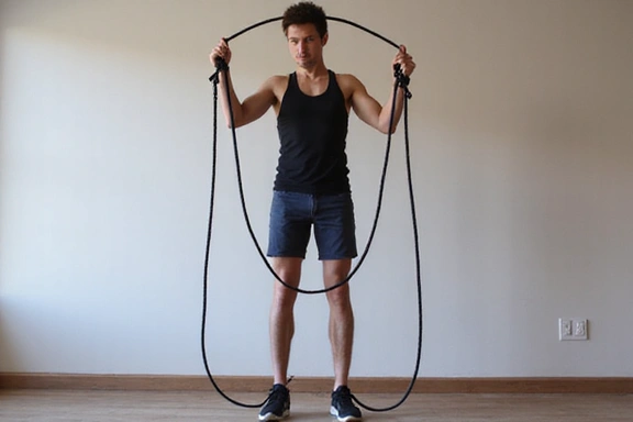 Person doing criss-cross jumps