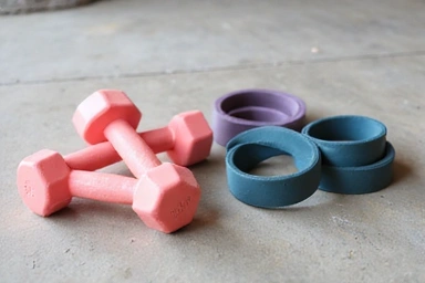 Light dumbbells and resistance bands