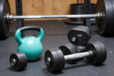 Moderate weights and kettlebells